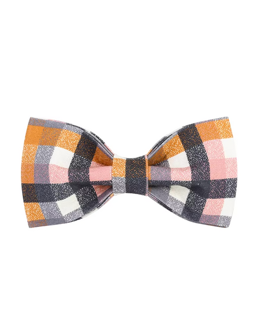 Smokey Rose Plaid Bow Tie