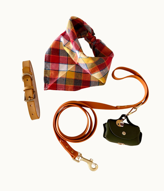 Ithaca Ember Plaid Bandana Set